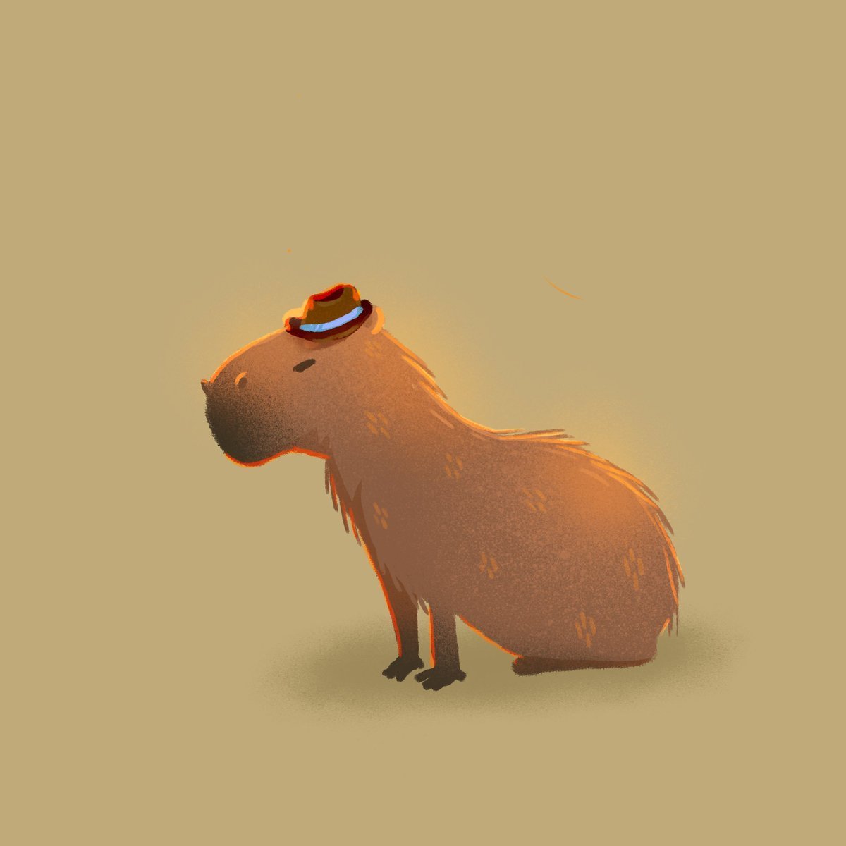 Friendly capybara  Капибара, Иллюстрации животные, Морская свинка