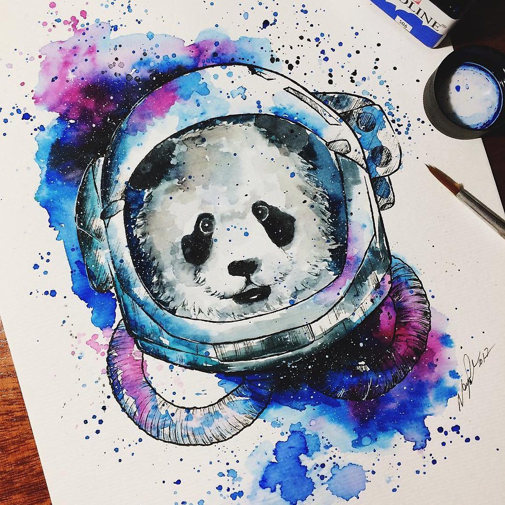 Панда в космосе арты