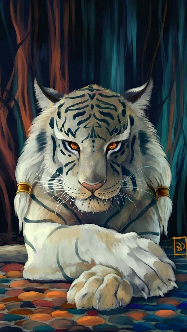 Тигр тотемное животное арт