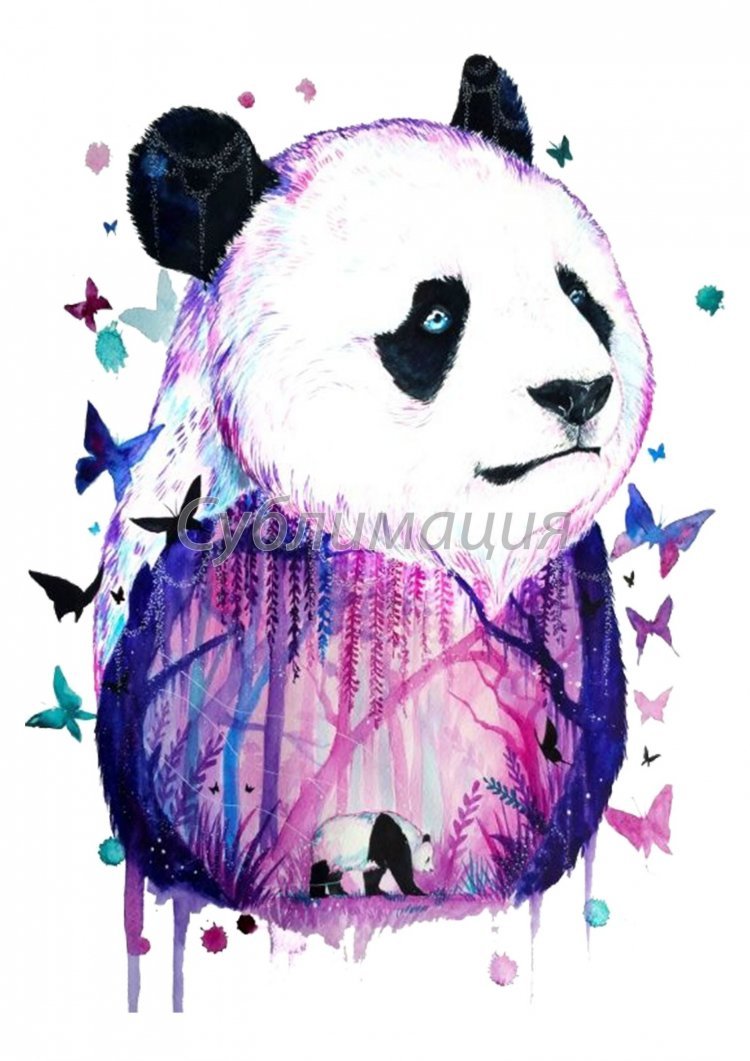 Фиолетовая Панда арт