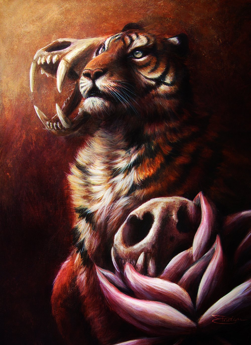 Свирепый тигр арт