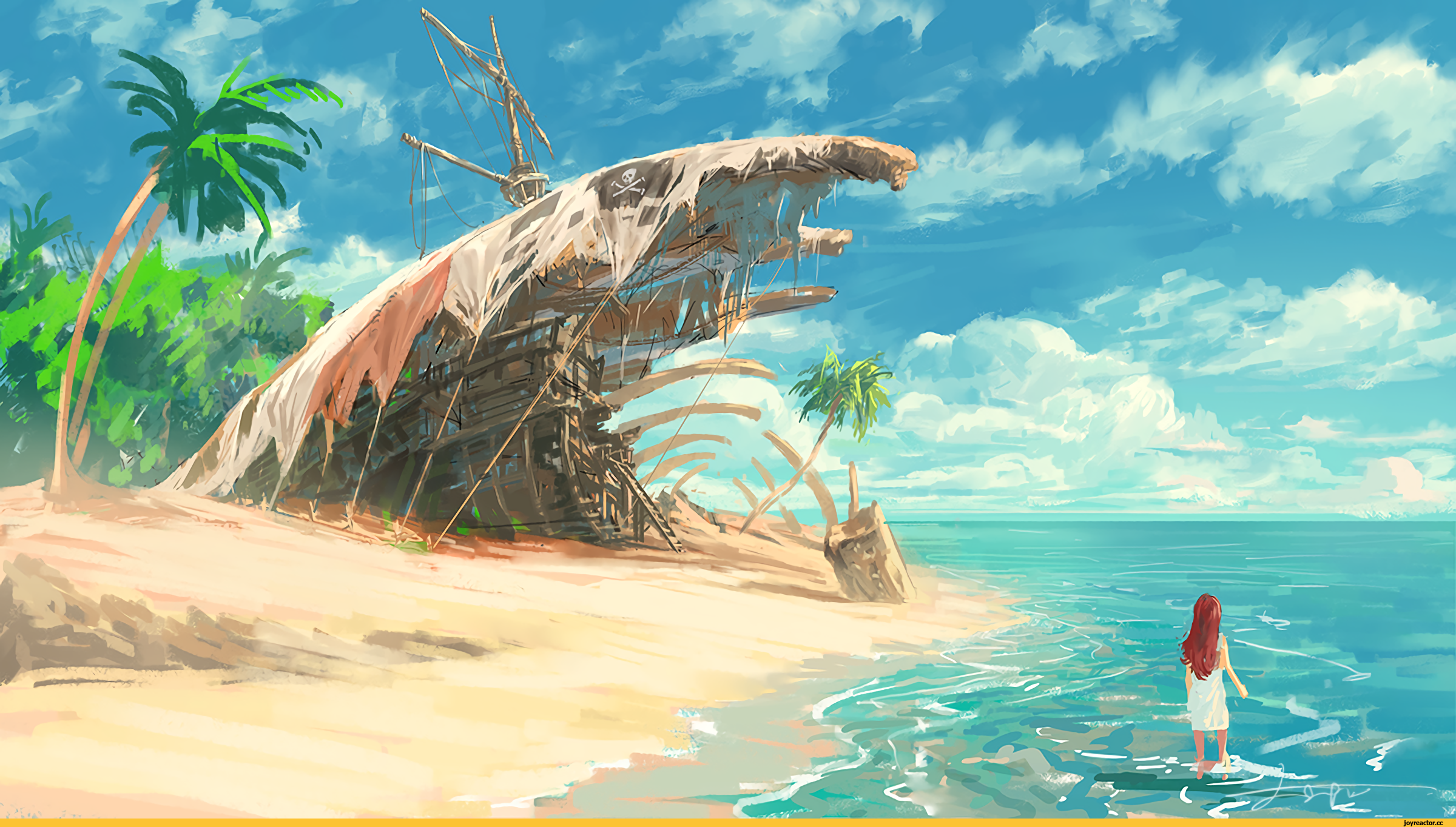 Море арт. Пляж арт. Пляж иллюстрация. Animeverse island
