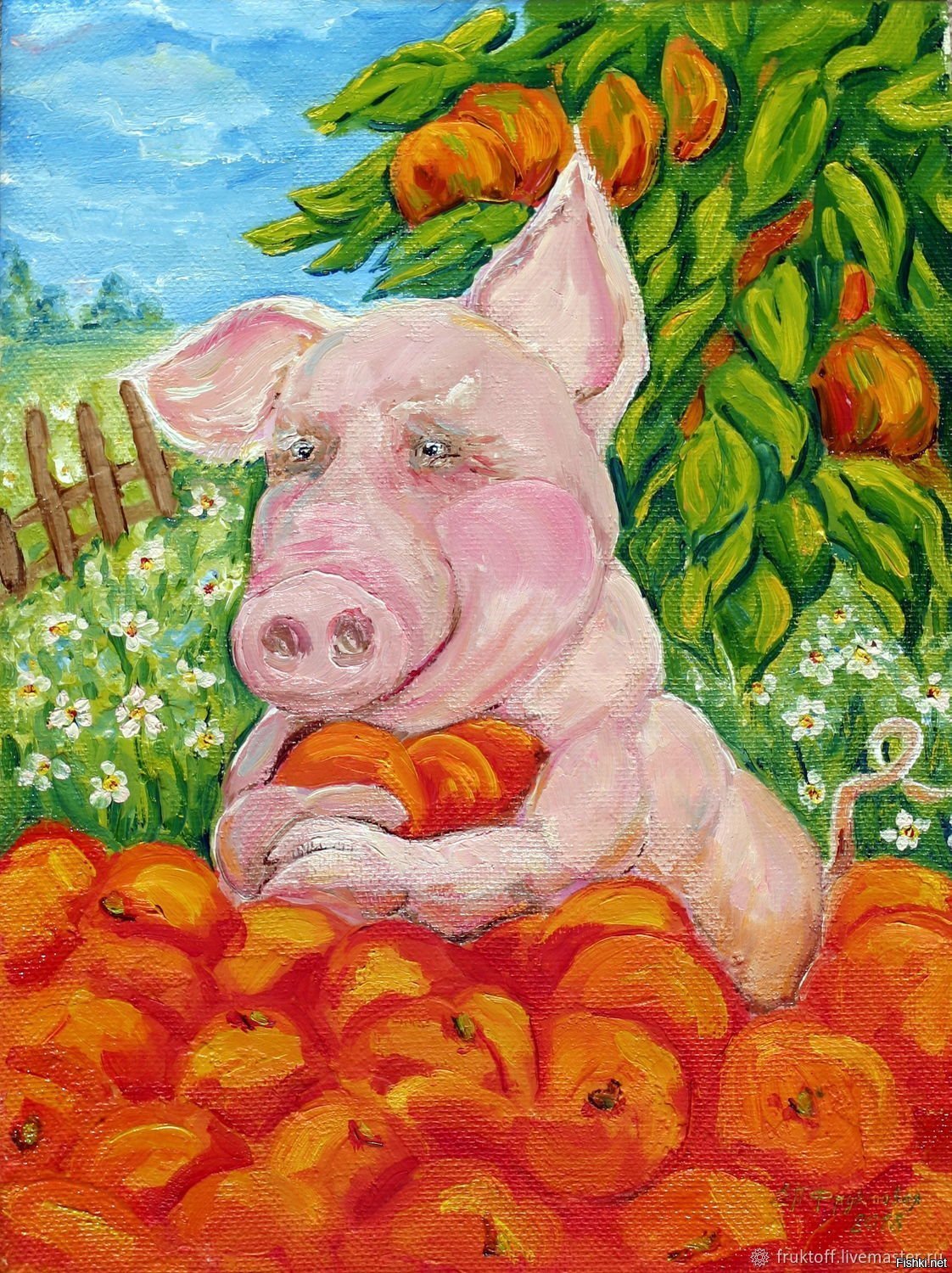 Известные свиньи. Свинья в апельсинах. Свинья живопись. Поросенок живопись. Поросенок в апельсинах.