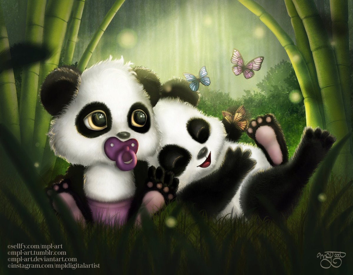 Панда малыш арт