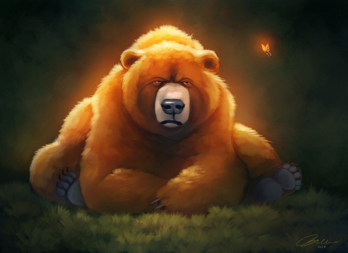 Толстый медведь арт