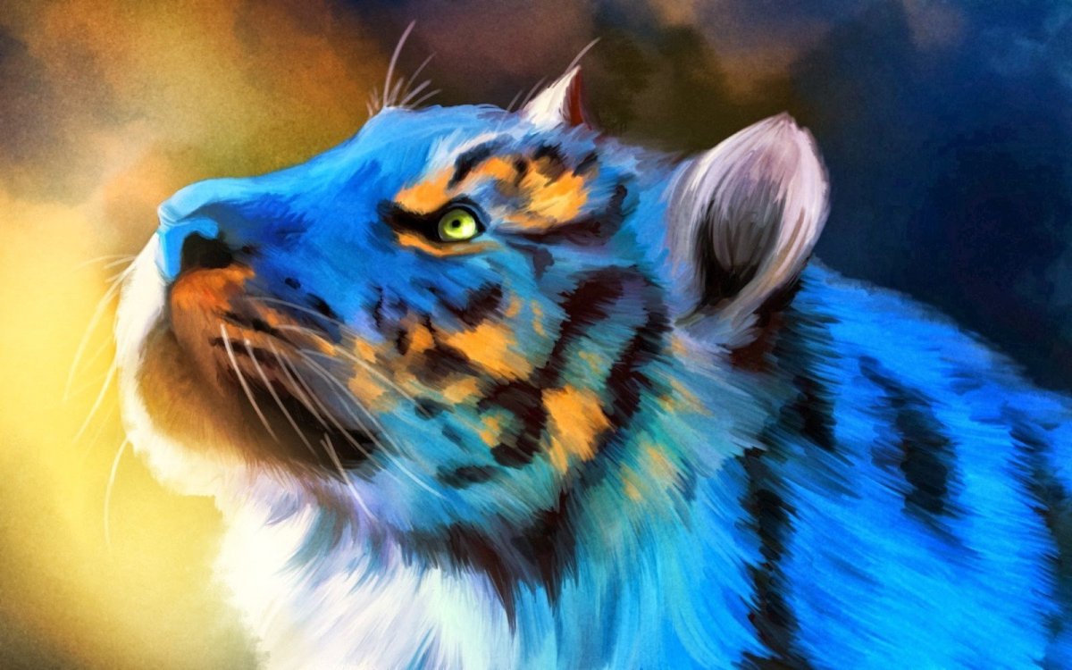 Голубой тигр арт