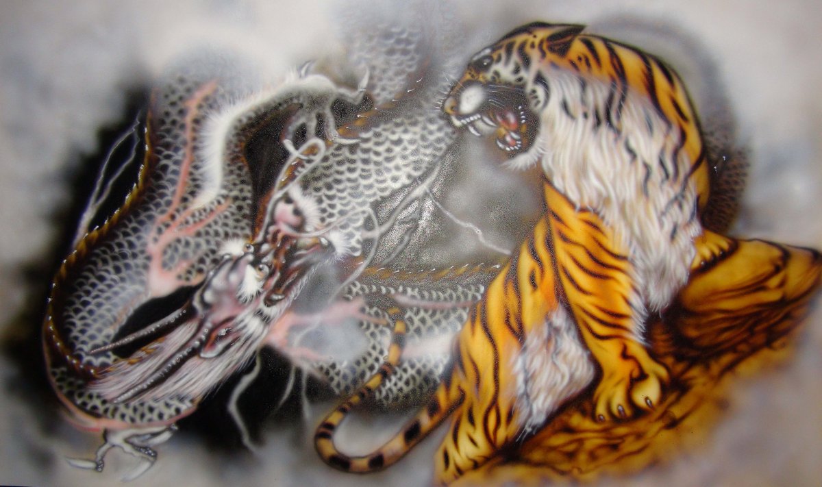 Тигр и дракон арт