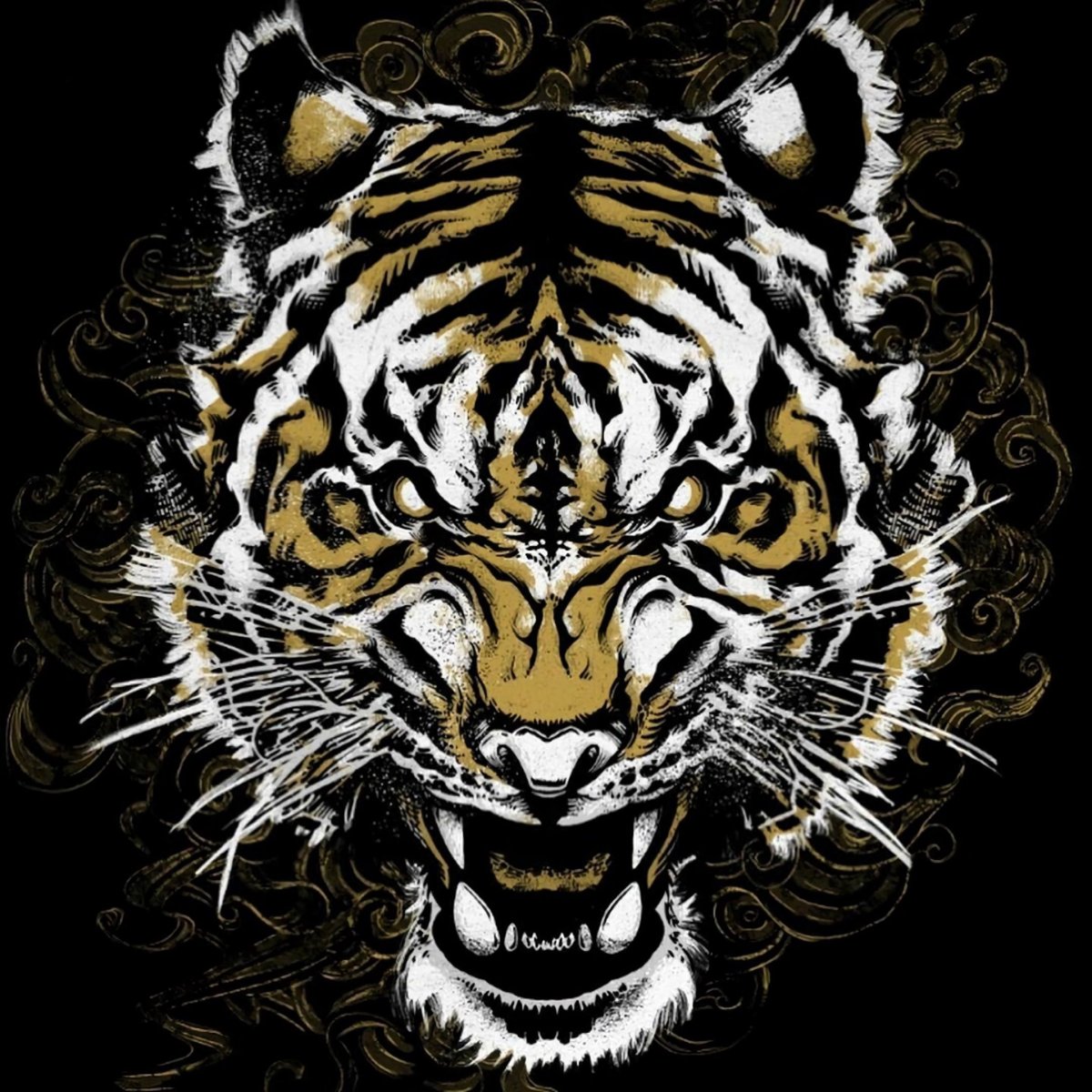 Морда тигра арт логотип