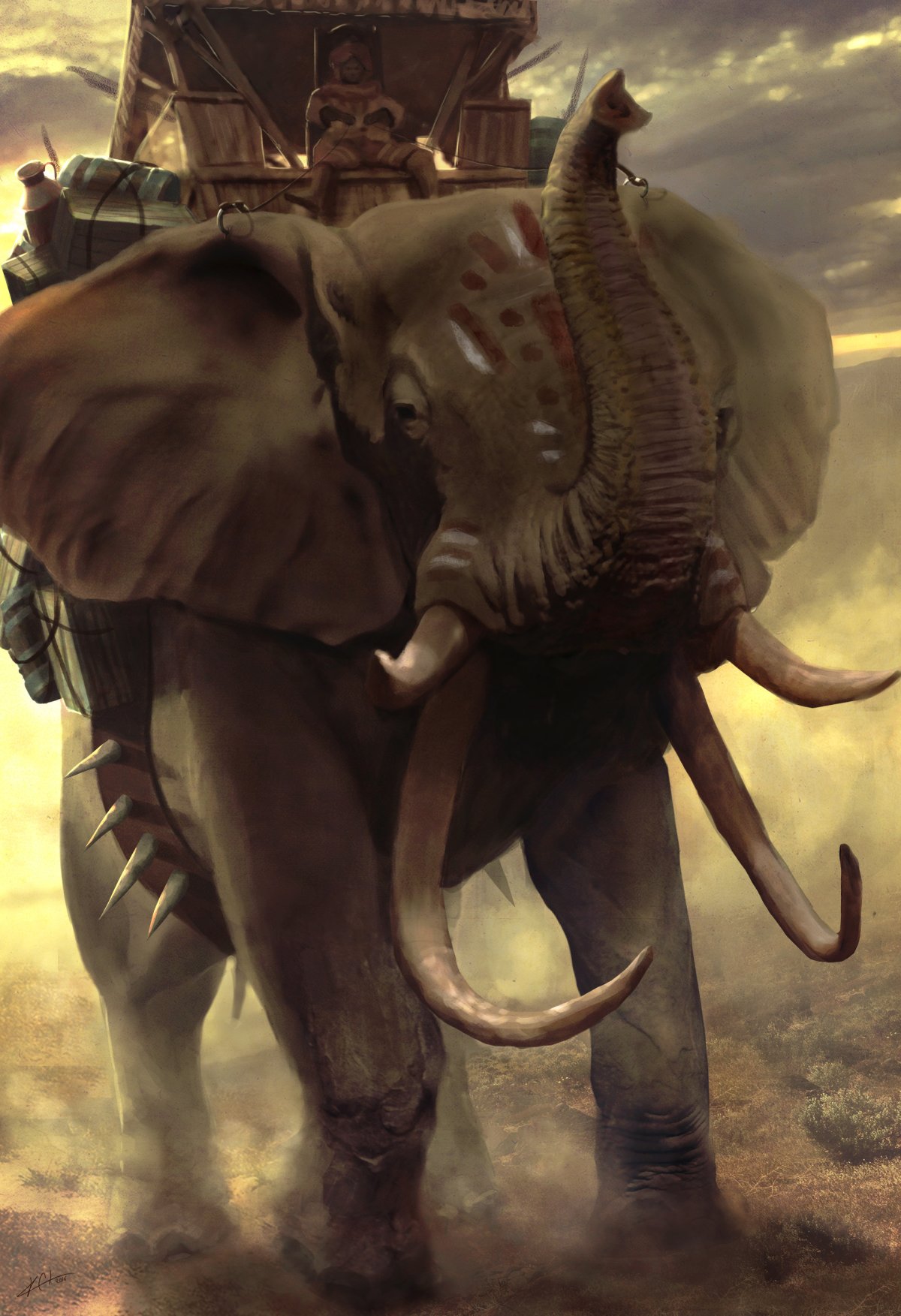 Боевой слон арт - 67 фото