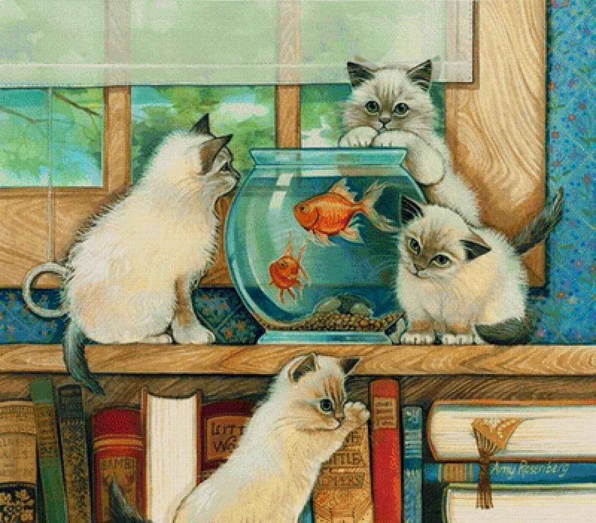 Picture me cats. Эми Розенберг художник котиков. Картины с кошками. Картина котенок.