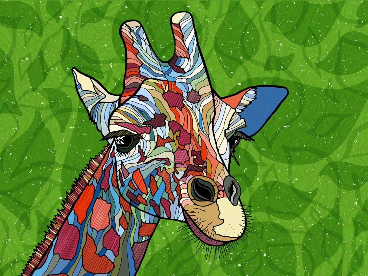 Жираф смеющийся поп арт - 71 фото