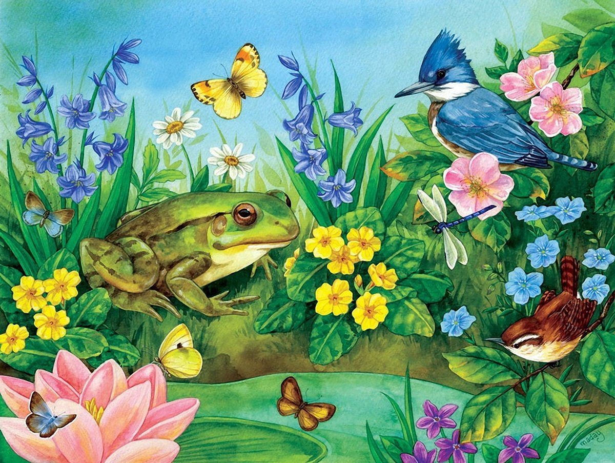 Обитатели водоемов детям. Сказочные цветы. Лягушка в пруду. Картина растения. Сказочные обитатели водоемов.
