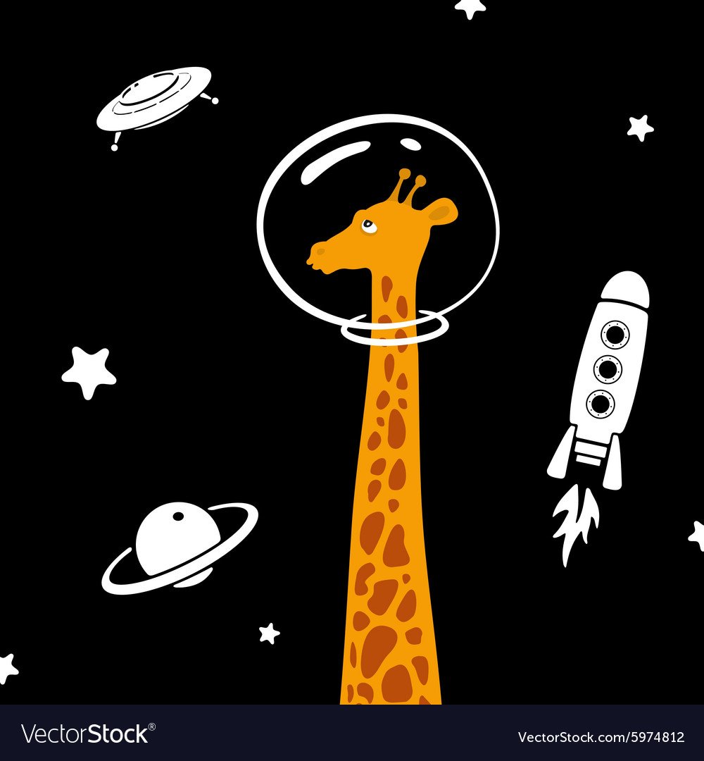 Жираф в космосе арт - 64 фото