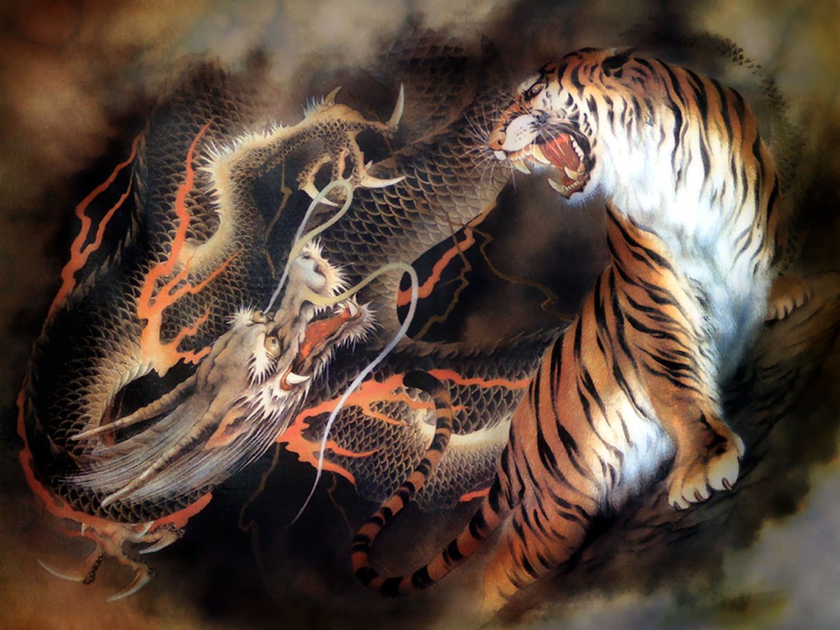 Мужчина тигр и женщина змея. Жозе тигр и рыба арт. Жозе тигр и рыба арты. Тигр vs драгон. • «Битва дракона и тигра» блюо.
