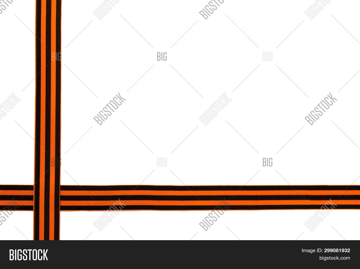 Георгиевская лента на белом фоне для презентации