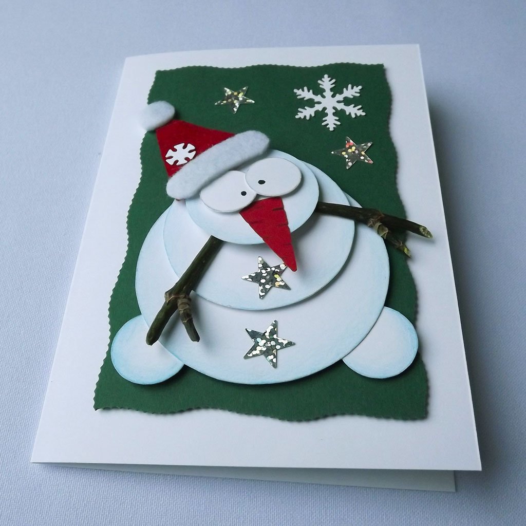 Подарочный набор Живая открытка Снеговик Удачи в Новом году (13х8х2,5 см) (hps-229)