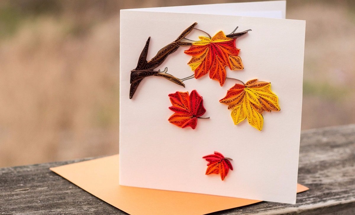 Осенняя скрапбукинг-открытка своими руками - пошаговый мастер-класс