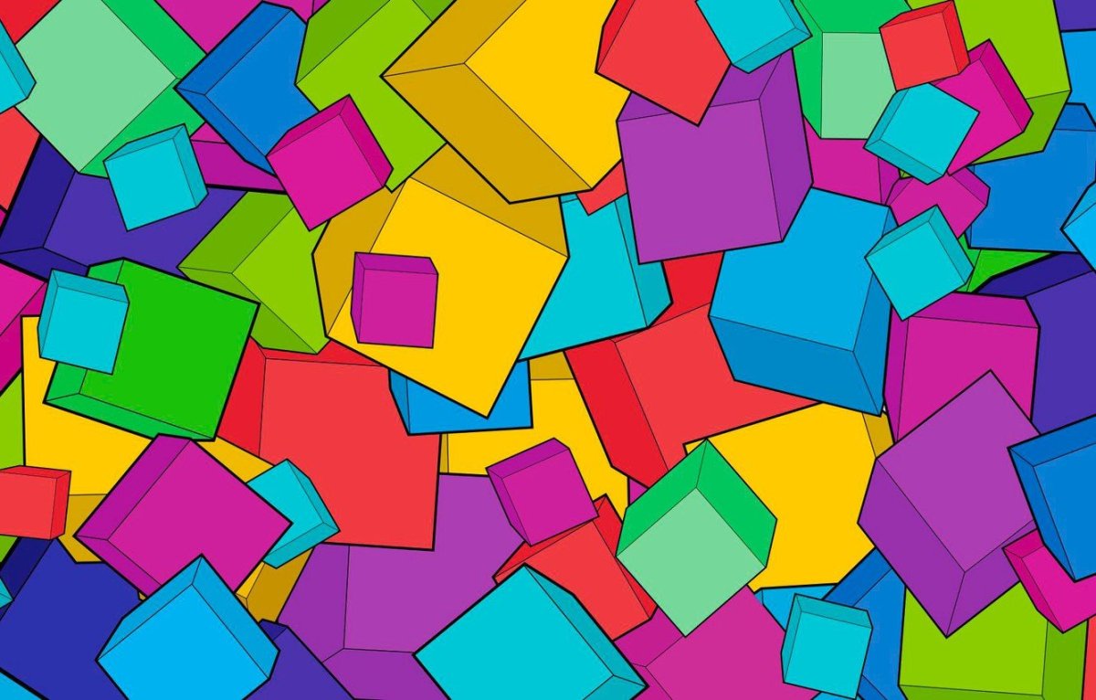 Паттерн цветные кубики