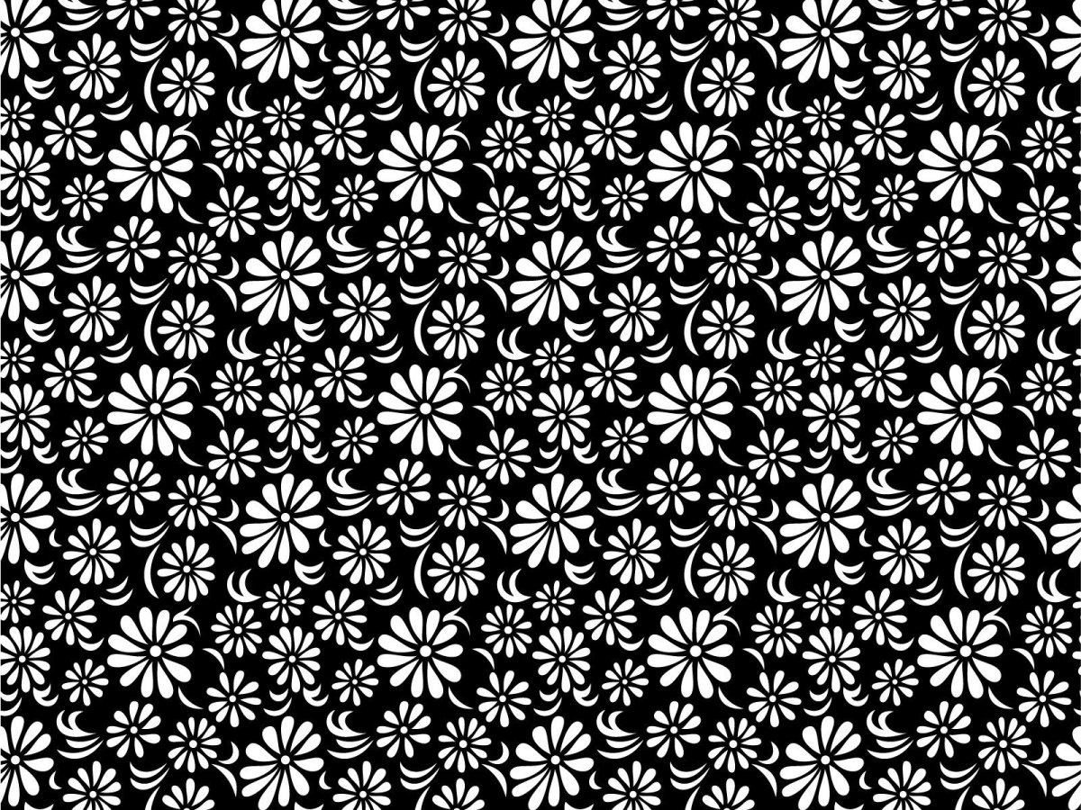 Паттерны черно белые цветы