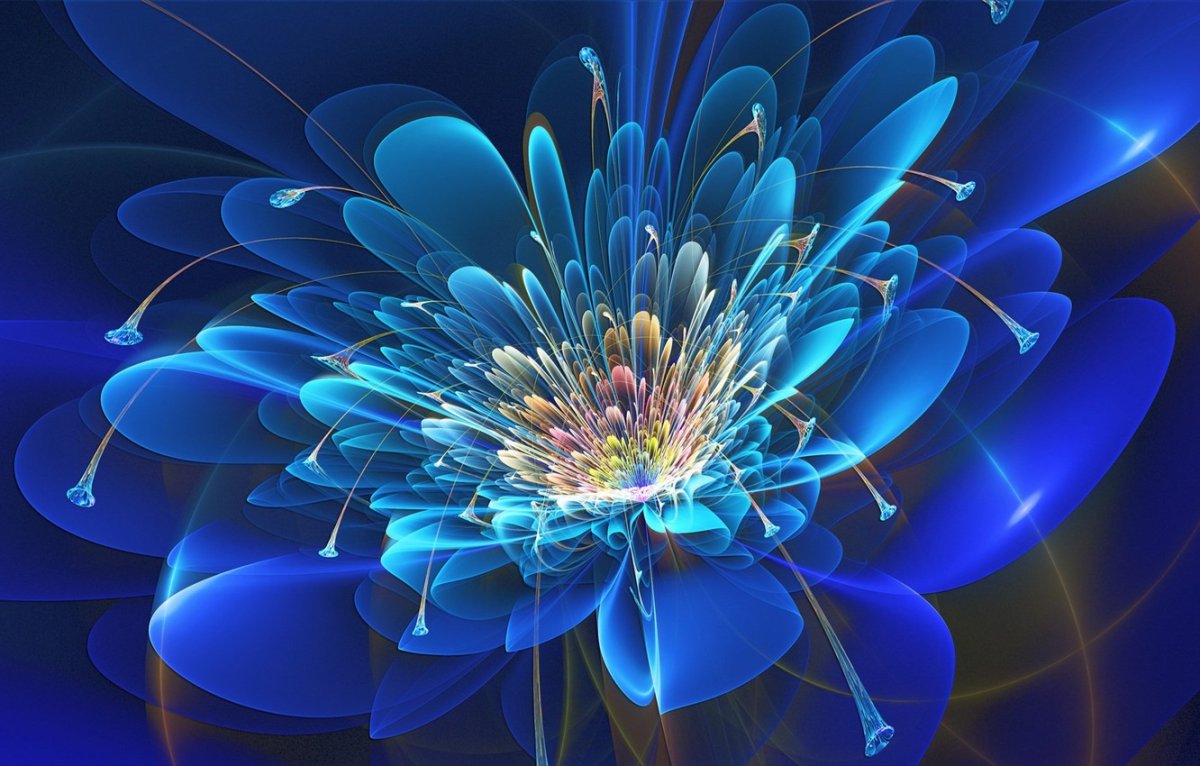 Абстрактные синие цветы