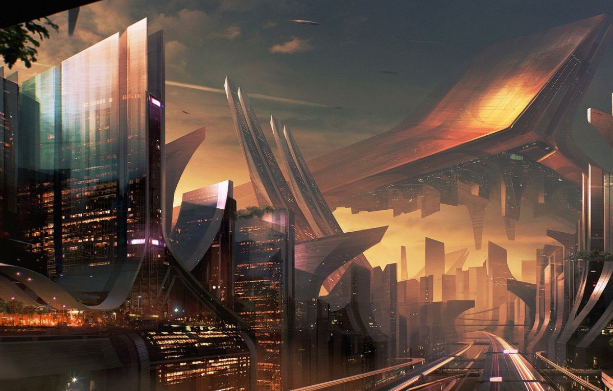 Город будущего абстракция