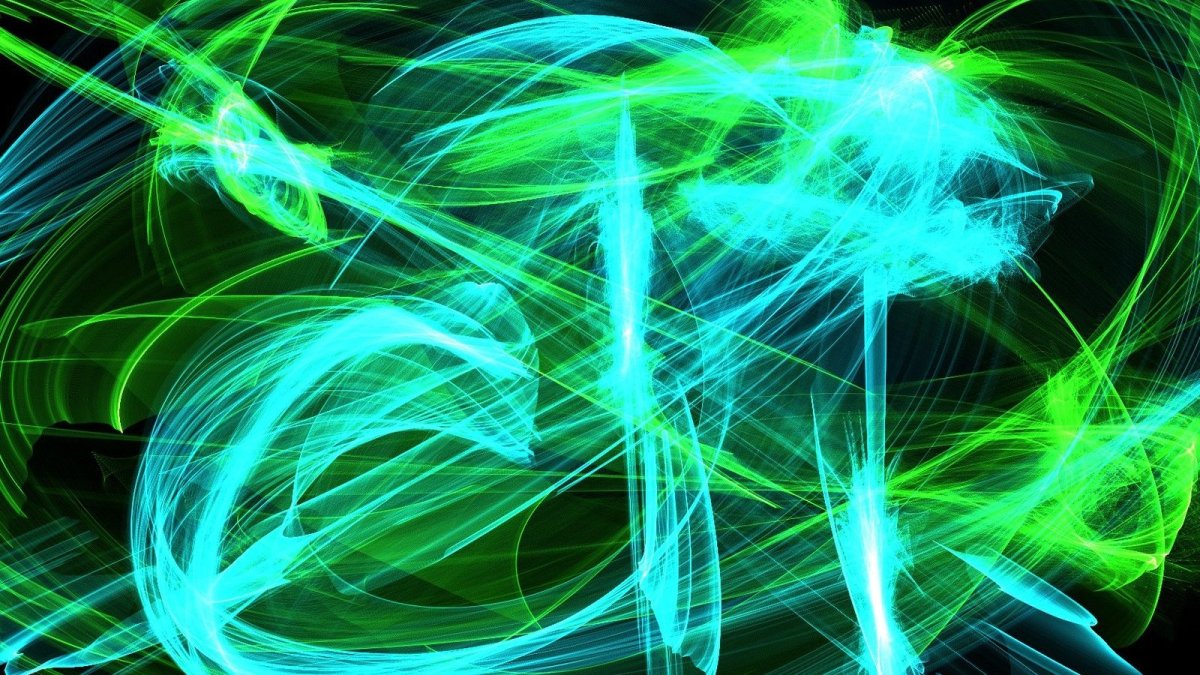 Абстракция зеленый неон