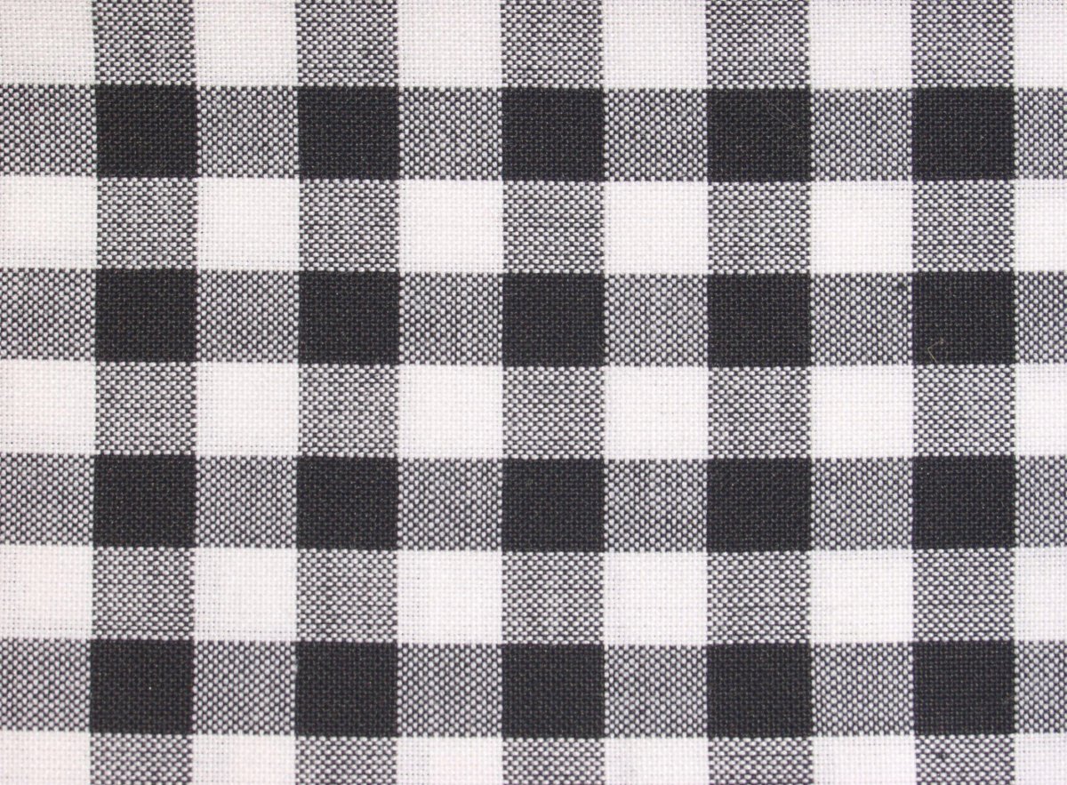 Black Gingham Fabric Swatch