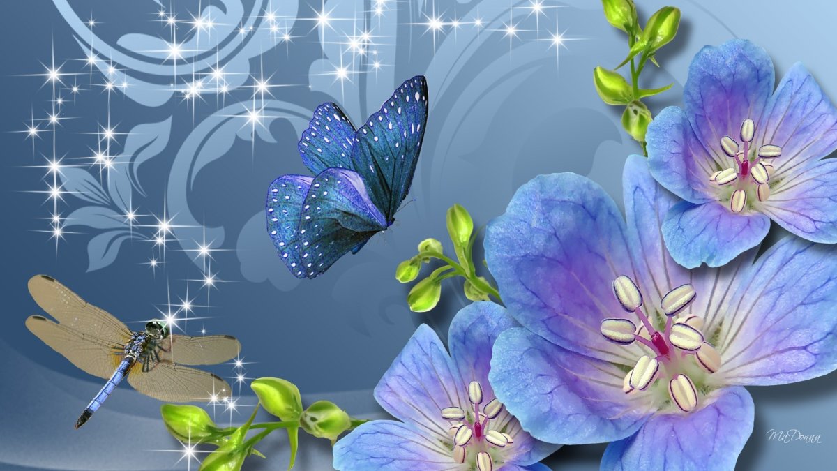 Блестящая открытка для подруги на День Рождения! Невероятные бабочки