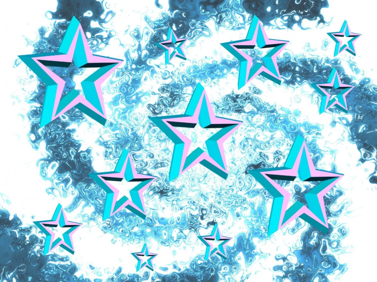 Голубые обои со звездами
