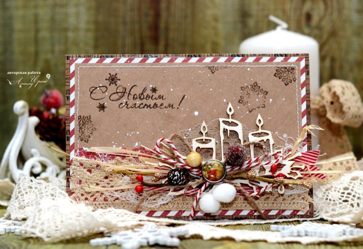 Подарочная коробочка-открытка с сюрпризом и добрыми пожеланиями в Новый год