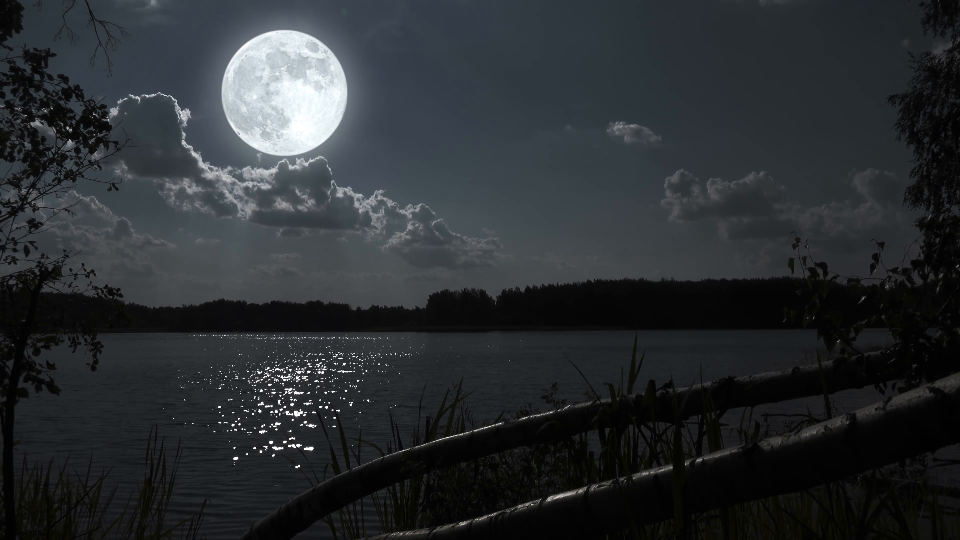 Светит луна там вдали. Лунная ночь. Ночной пейзаж. Ночь Луна. Природа Луны.