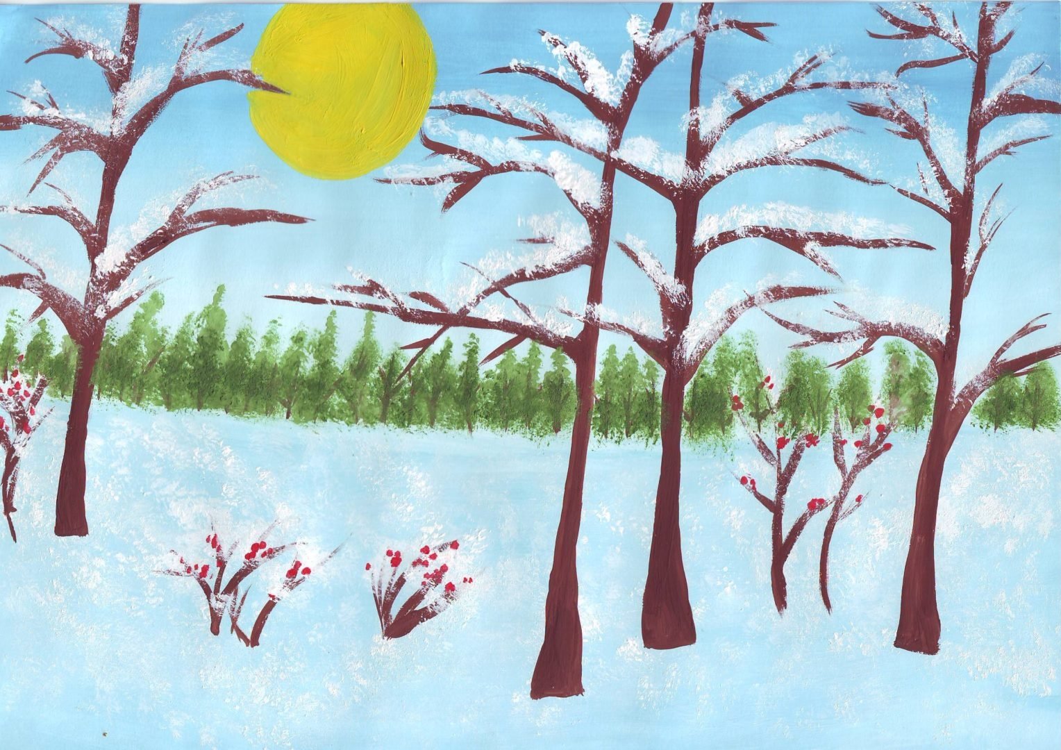 Деревья в снегу вторая младшая группа. Рисование: «зимнее дерево» (т. Комарова, с.73). Рисование деревья зимой. Деревья в снегу рисование. Изо урок зимние дерево.