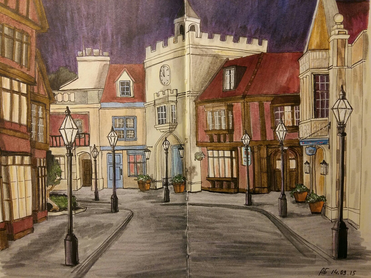 Уроки рисования город. Улочки Парижа набросок. Город рисунок. Городской пейзаж цветными карандашами. Й городрисунок.