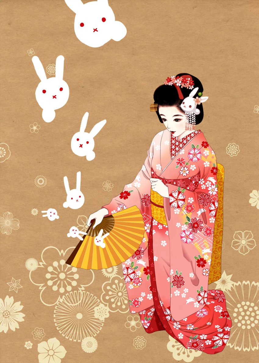 Бумажная поздравительная открытка в японском стиле