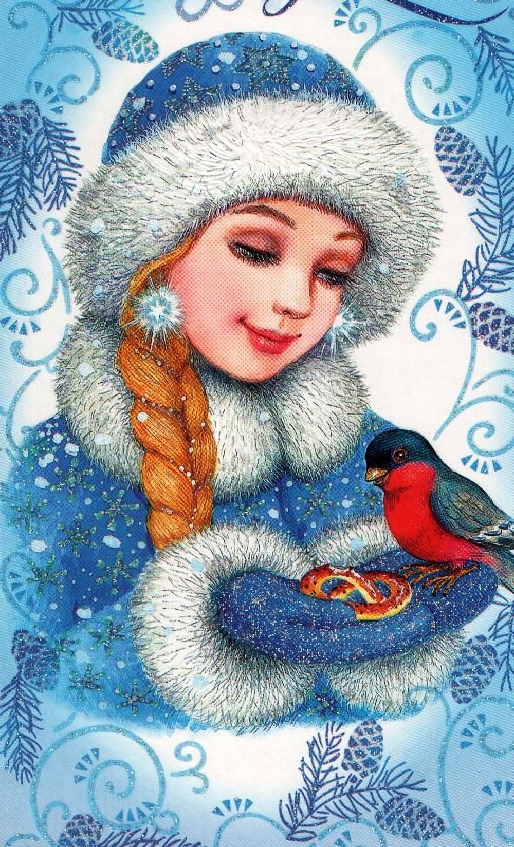 Снегурочка открытка ссср - 68 фото