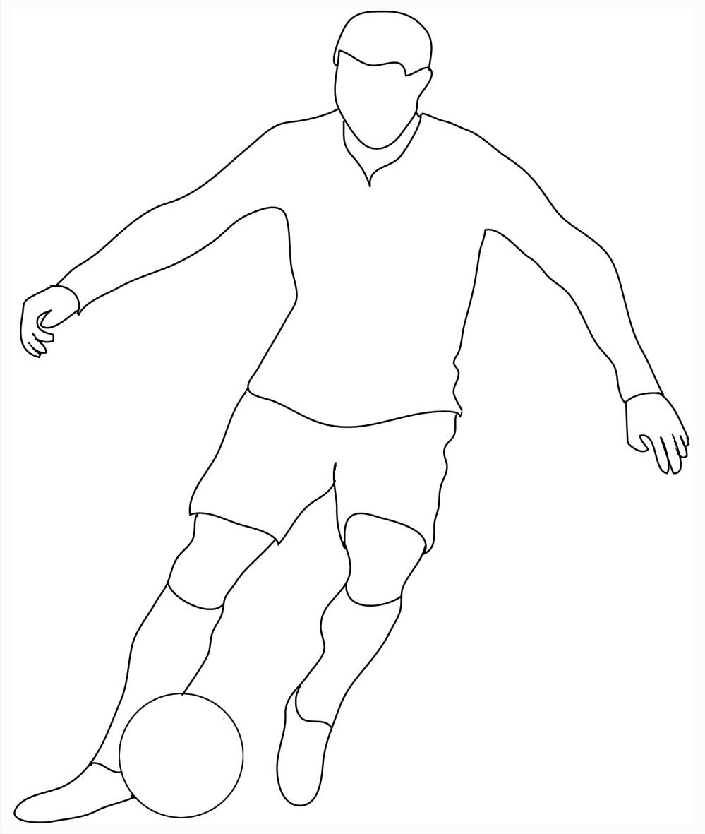рисунок футболиста карандашом поэтапно