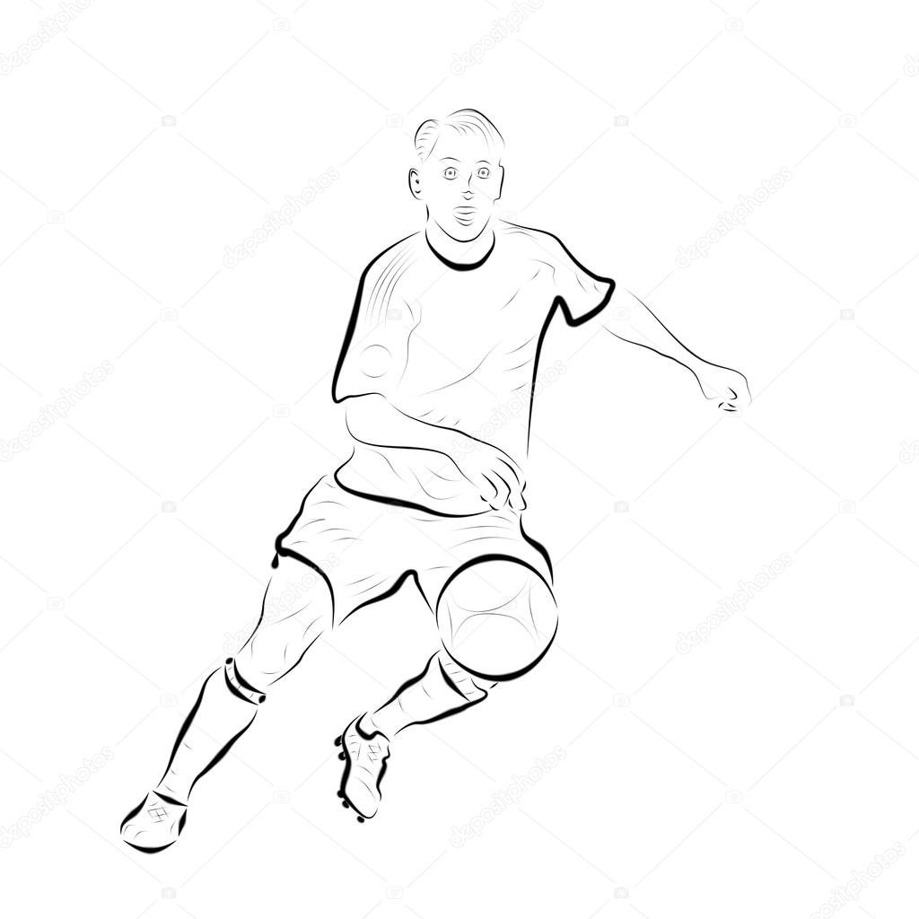 Как нарисовать футболиста с мячом