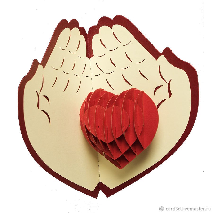 Открытка в форме сердца: скачать и распечатать шаблон