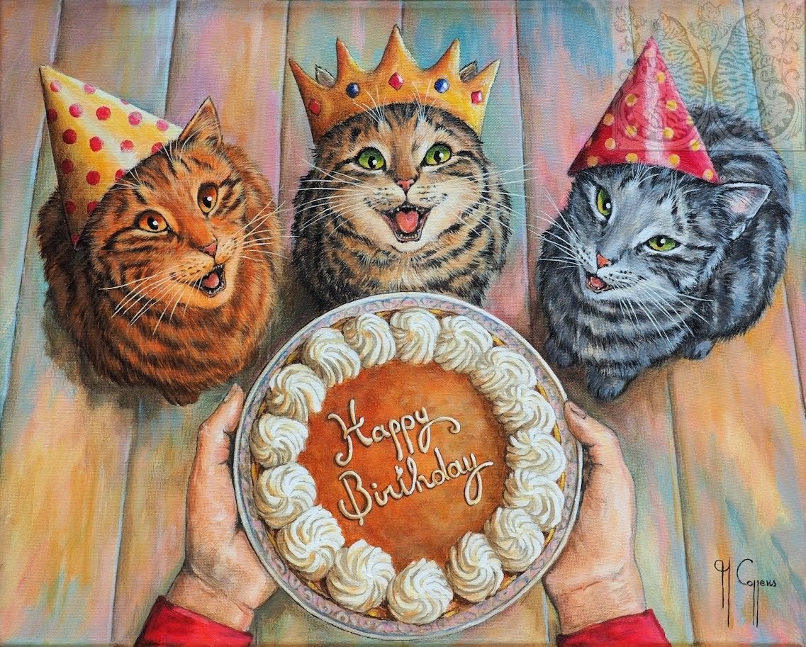 Поздравления с днем рождения женщине с котиками