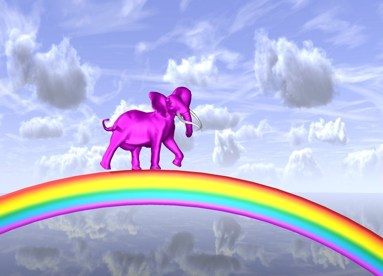 Розовый из радужных друзей. Слон и Радуга. Розовый Слоник Радуга. Слоник с радугой. Радужных и розовых слонов.