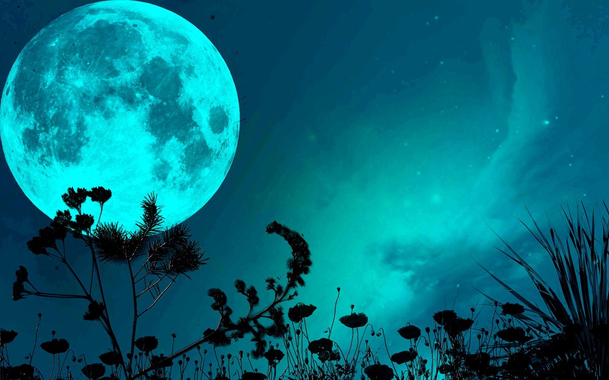 Красивый фон с луной