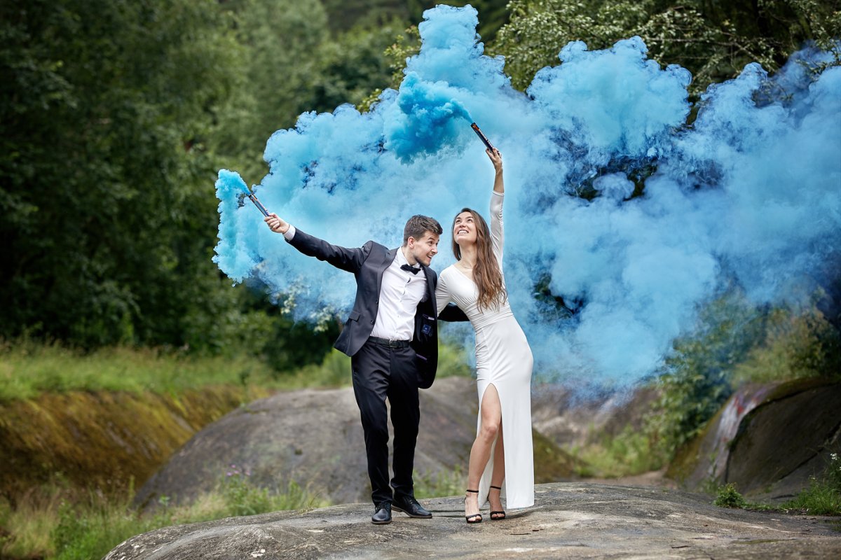 Свадьба с дымовыми шашками