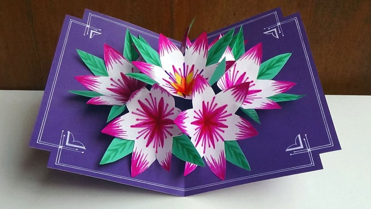 Оригами открытка на день рождения