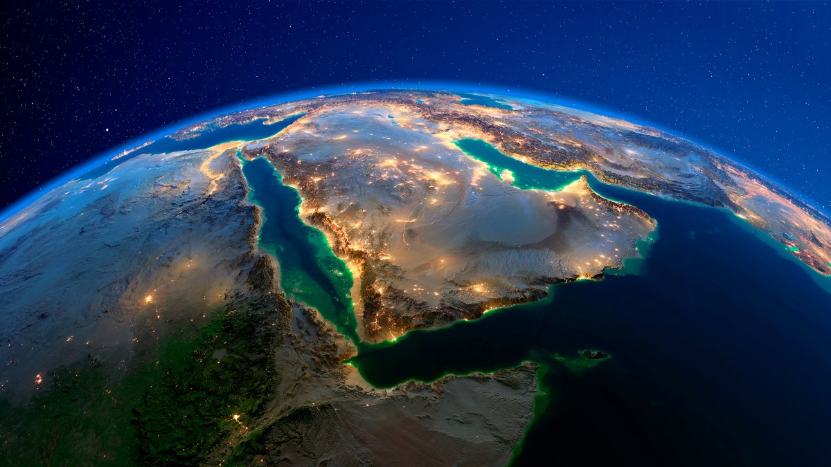 Аравийский полуостров вид из космоса