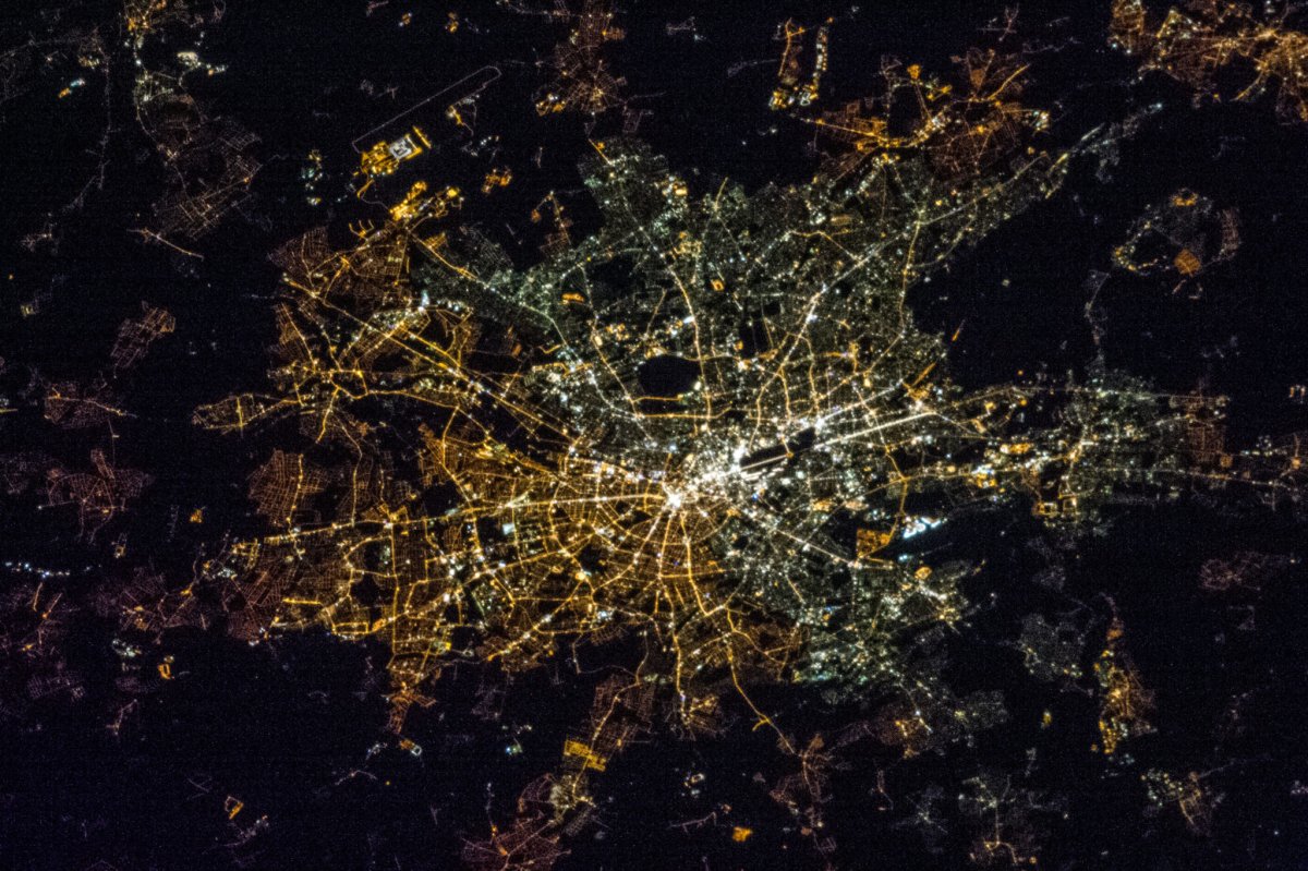 Германия ночью из космоса