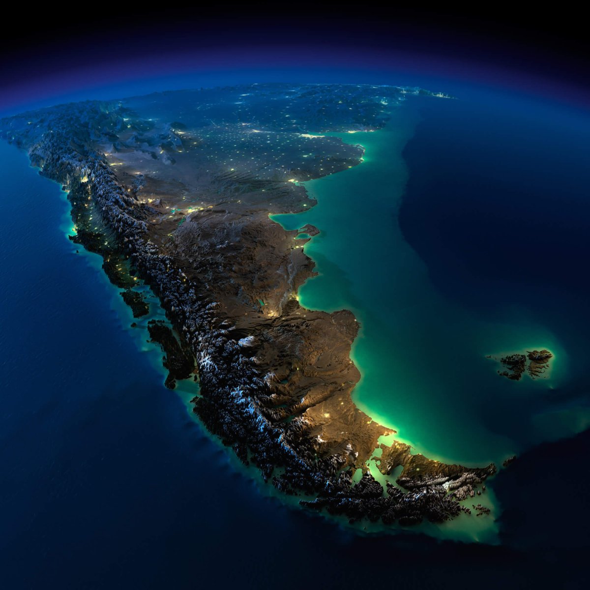 Аргентина вид из космоса