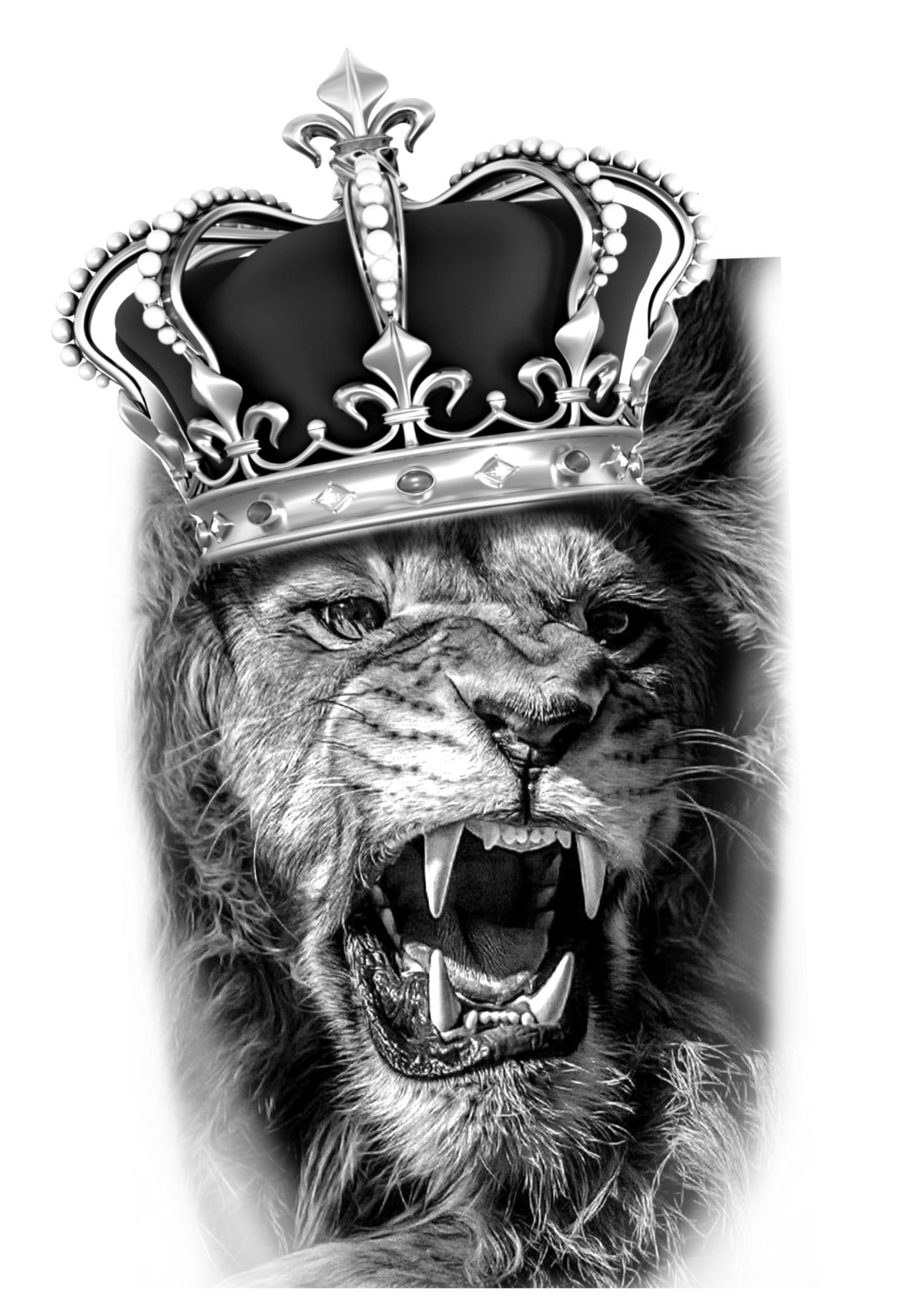 Лев с короной эскиз