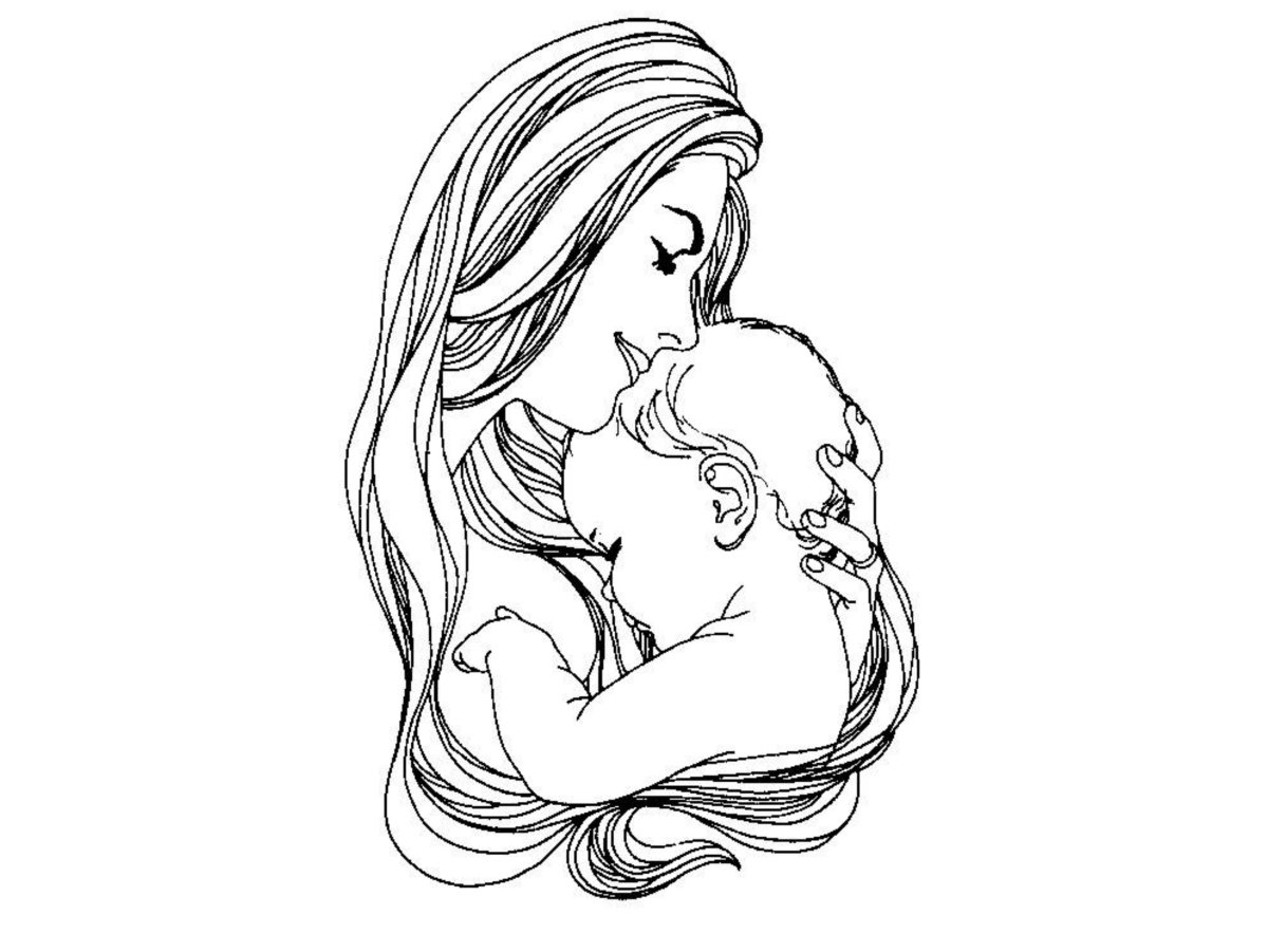 Раскраска для малышей Prof-Press Мамы и детки А4 4 листа