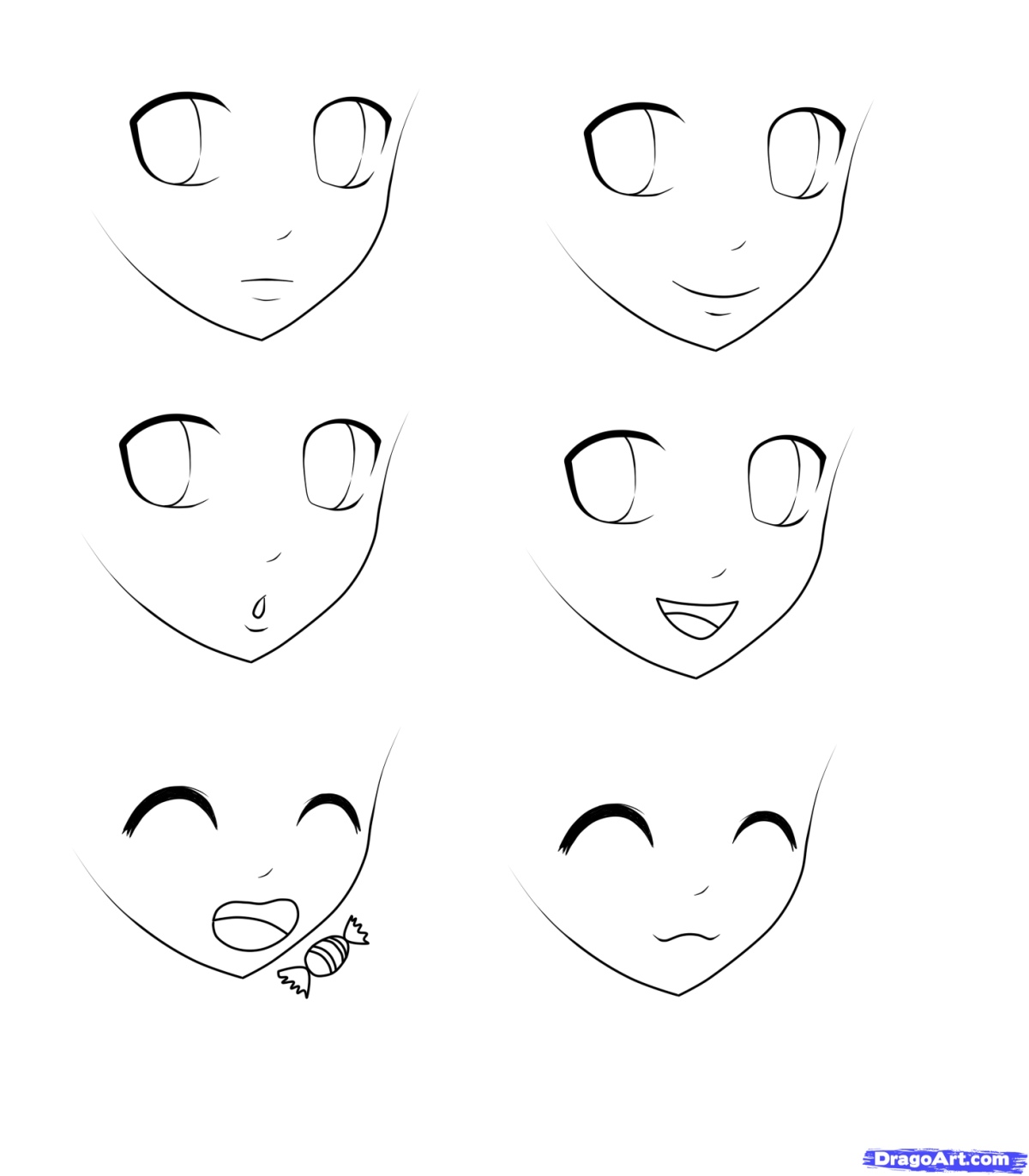Рисунки для срисовки лицо аниме