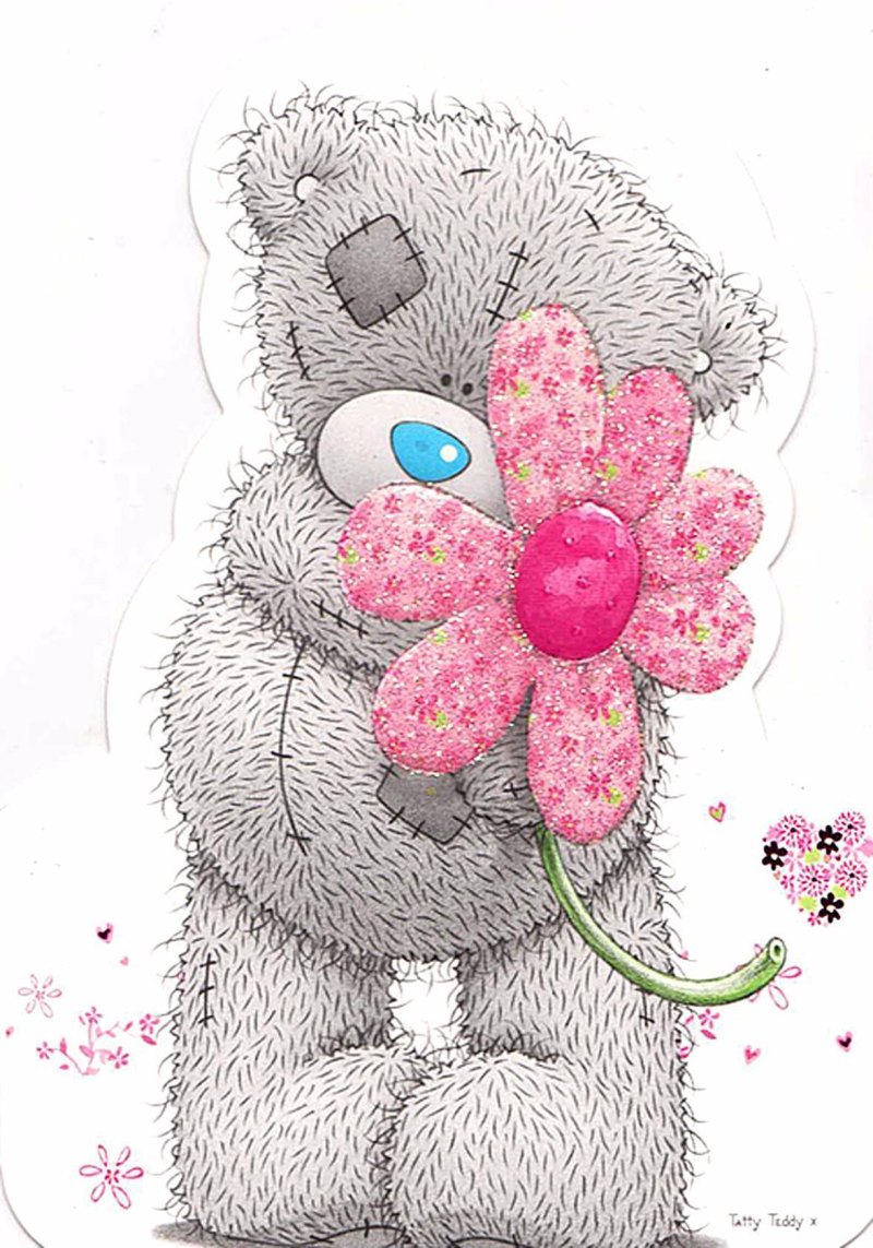Мишка тедди с цветами